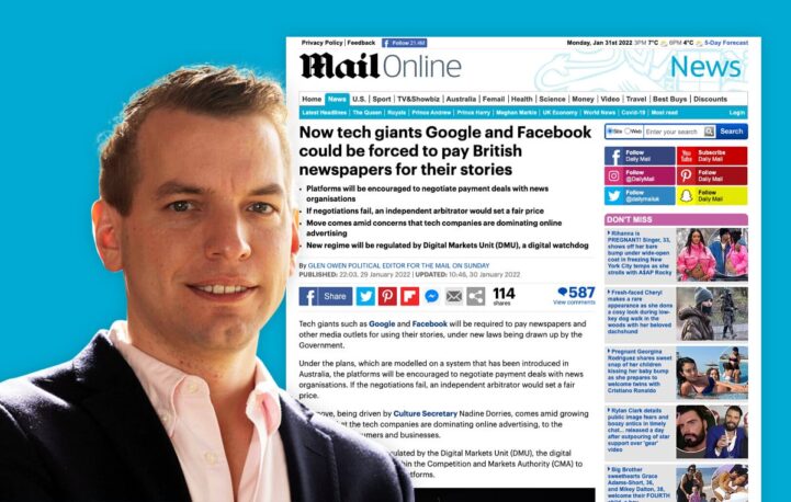 Government to require tech companies to pay for news brand content