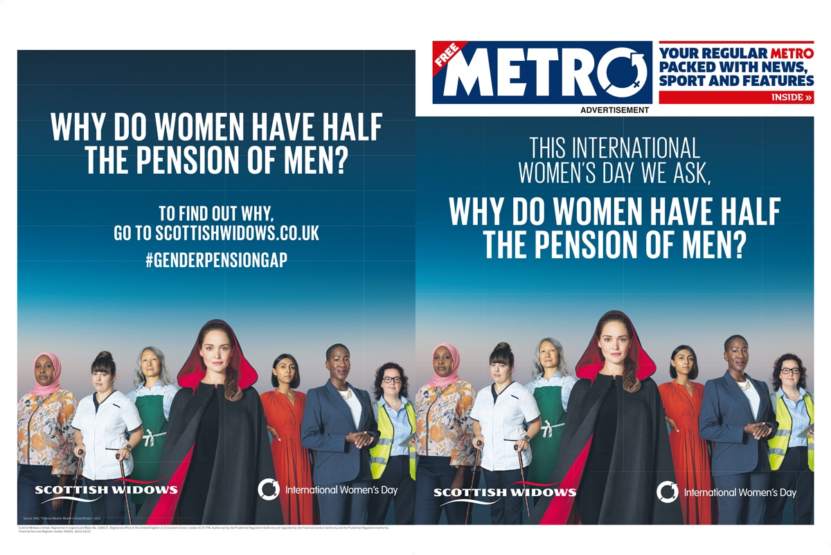 Scottish Widows Gender Pension Gap Campaign Featured On Metro Cover 