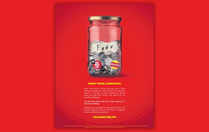 Walkers ad raises mental health awareness for Red Nose Day