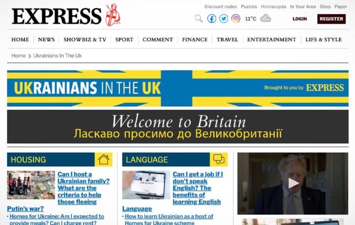 The Express launches website for Ukrainian refugees