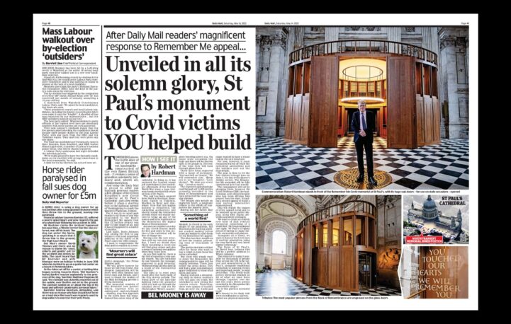 St Paul’s Covid memorial funded by Daily Mail campaign unveiled