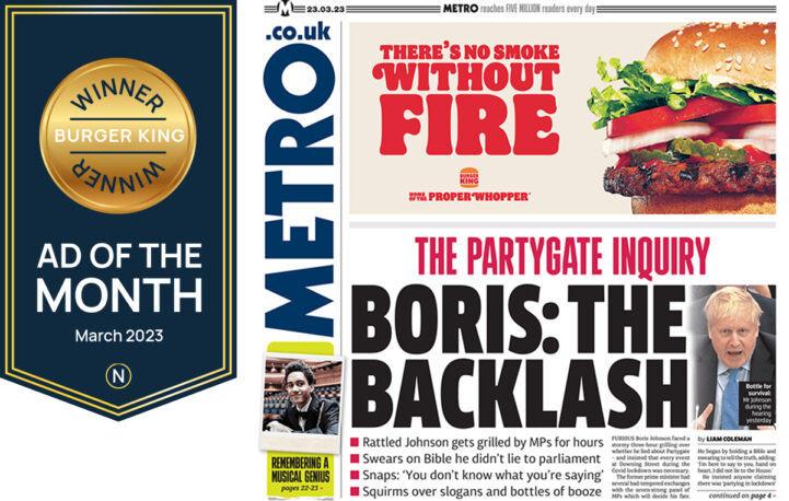 Burger King is voted March’s ad of the month