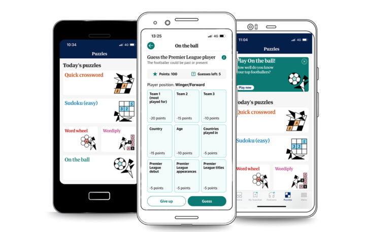 Game on: The Guardian launches new football quiz in puzzles expansion