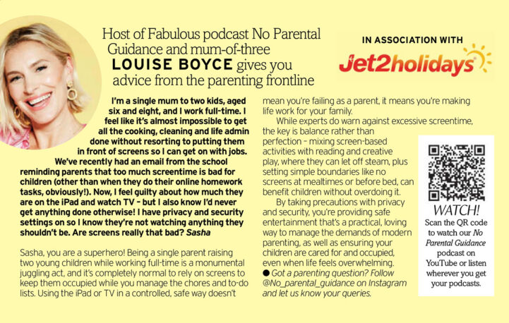 Jet2Holidays and The Sun’s ‘Fabulous’ magazine help readers with parenting dilemmas