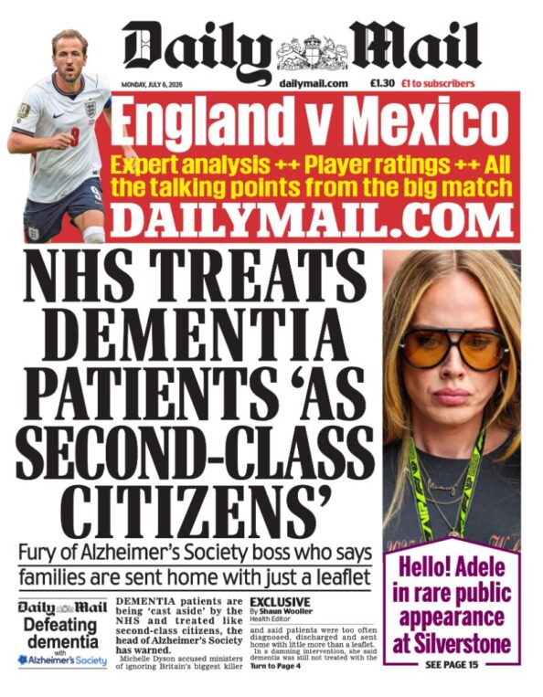 Daily Mail front page