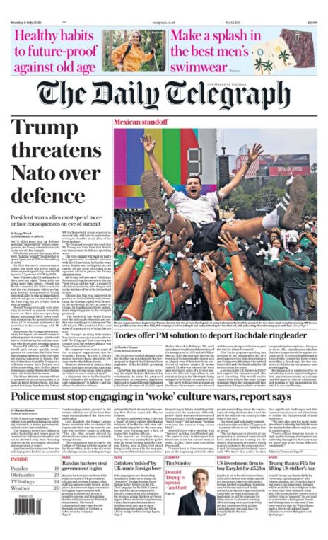 Daily Telegraph front page